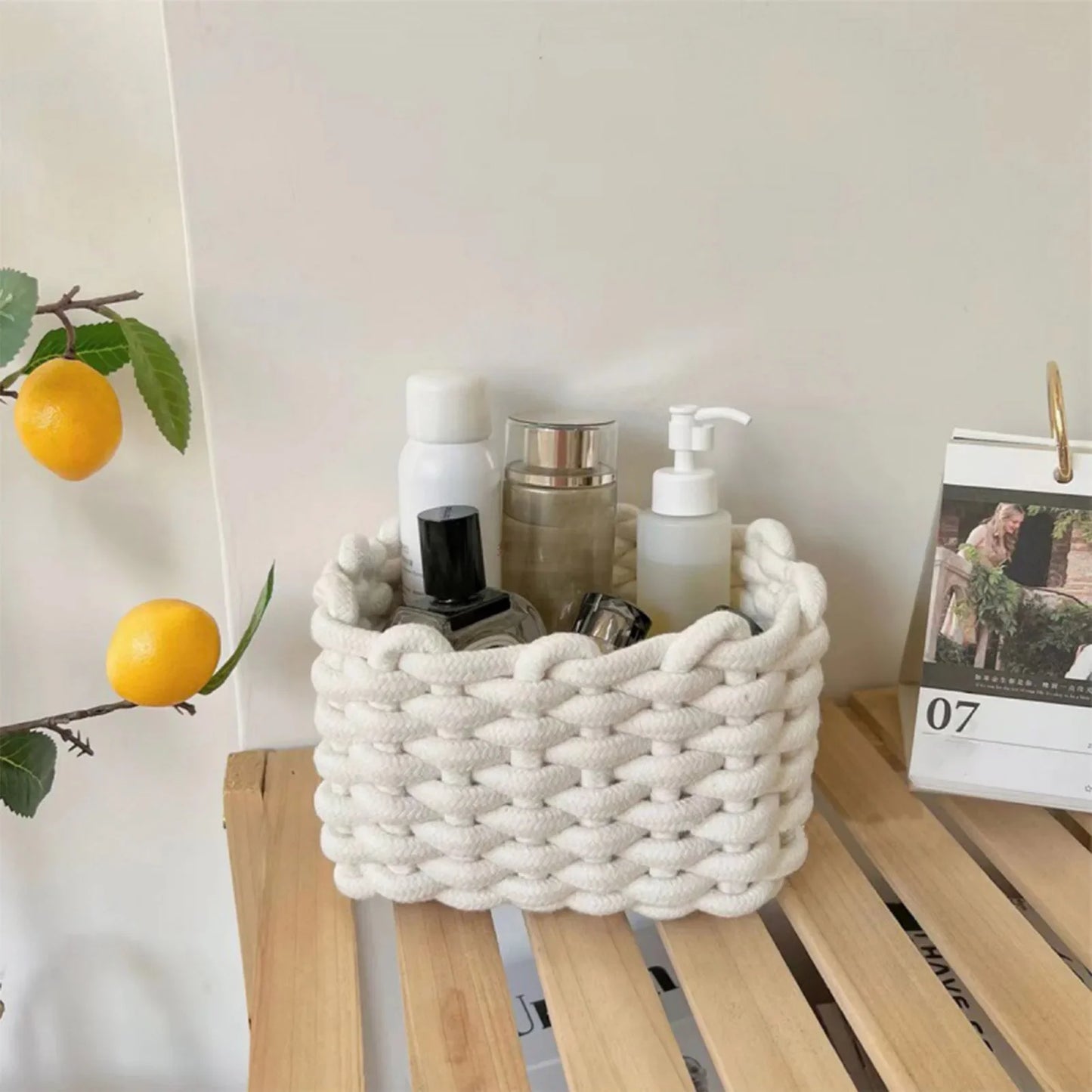 Handmade Cotton Basket Vegetable Tray Organizer