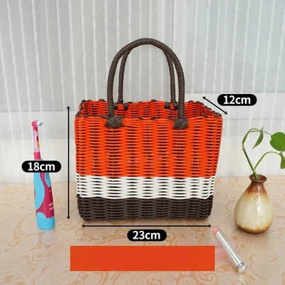 Handmade Wicker Picnic and Storage Basket with Handles