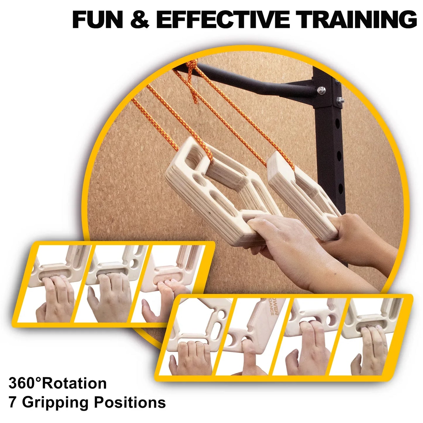 Double-Sided Hangboard Fingerboard Portable Khaki, 21×7×22cm, 1 Pair