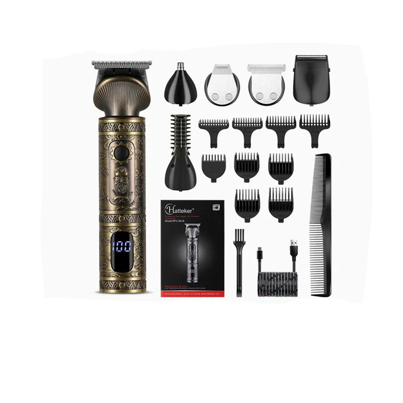 6 in 1 Hair Clipper And Trimmer Set USB Rechargeable for Men Bronze