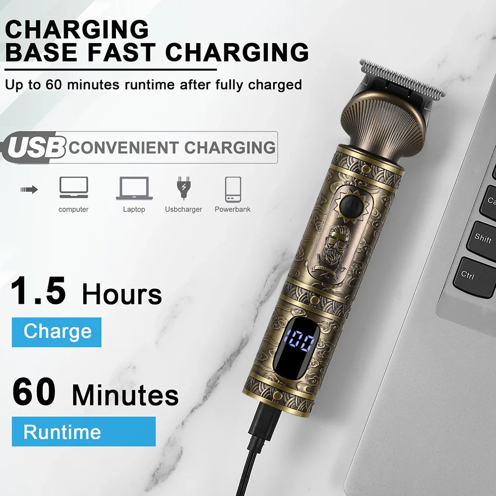 6 in 1 Hair Clipper And Trimmer Set USB Rechargeable for Men Bronze