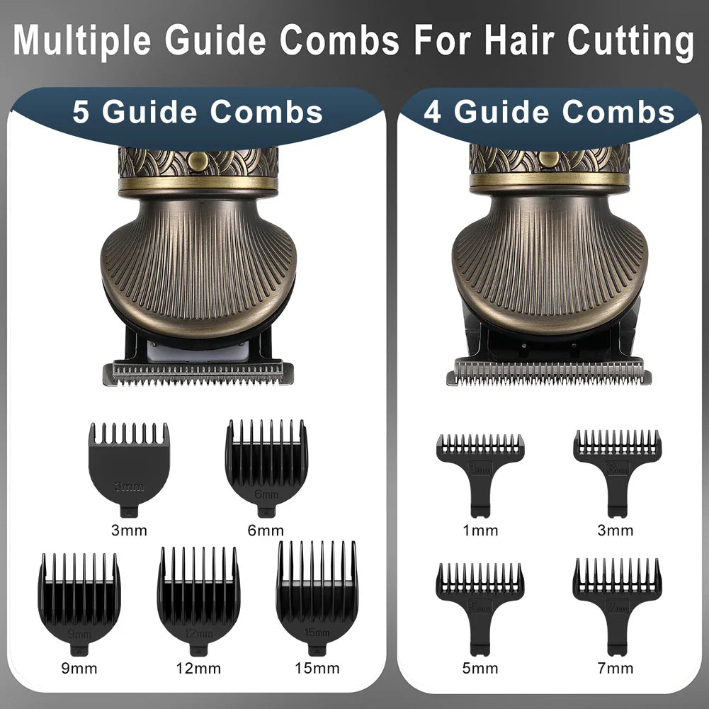 6 in 1 Hair Clipper And Trimmer Set USB Rechargeable for Men Bronze