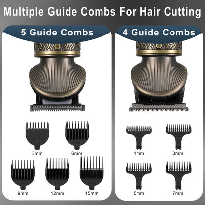 6 in 1 Hair Clipper And Trimmer Set USB Rechargeable for Men Bronze