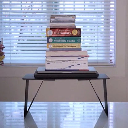 Portable Laptop Desk Stand: Foldable & Adjustable, Ideal for Bed, Couch, Office - Black