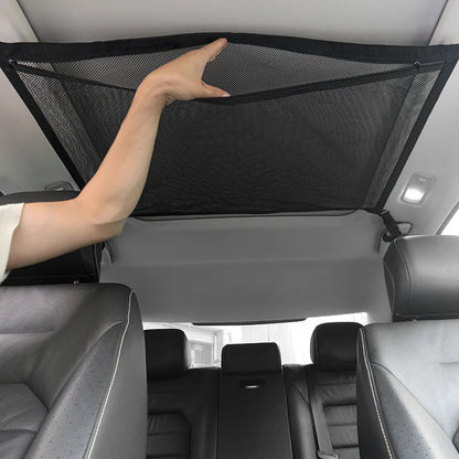 SUV Car Ceiling Storage Net Breathable Mesh Roof Cargo Organizer Black
