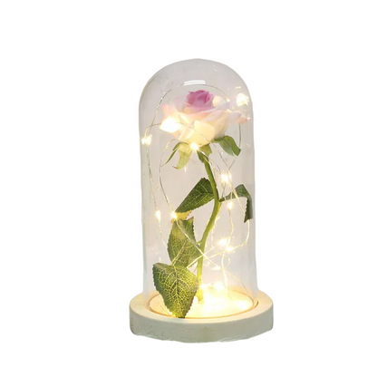 Magical Beauty and the Beast LED Glass Dome Rose – Multicolor USB-Powered Forever Rose