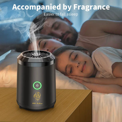 Portable Mini Incense Burner - Rechargeable USB Aroma Diffuser with Ceramic Chamber