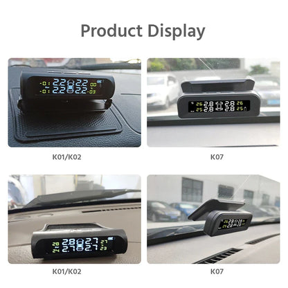 Solar Powered TPMS Wireless Tire Pressure Monitoring Black