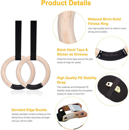 Sports Wood Gymnastic Rings