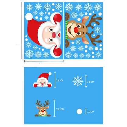 Joyful Christmas Glass Stickers: Festive Home Decor Ornaments