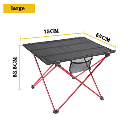 Portable Folding Table Alloy Desk Black