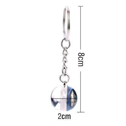 1pc Constellation Luminous Keychain Glass Ball Pendant Zodiac Keychain Glow In The Dark Key Chain Holder
