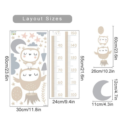 Baby Height Measurement Lion Animals Wall Sticker
