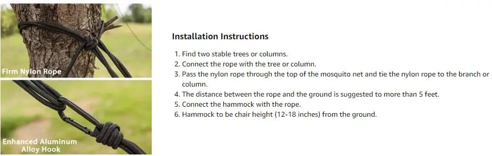 2-Person Camping Hammock with Mosquito Net