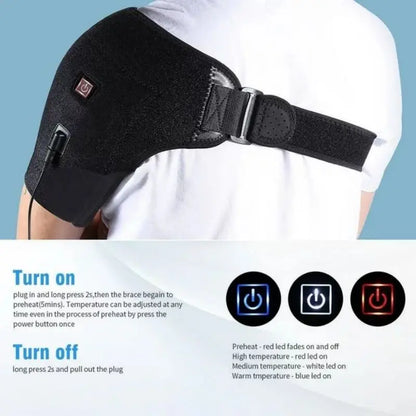 USB Heating Shoulder Support Belt Black
