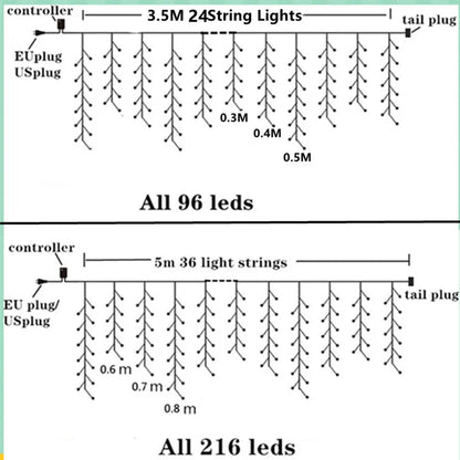 LED Curtain Icicle String Light Street Garland