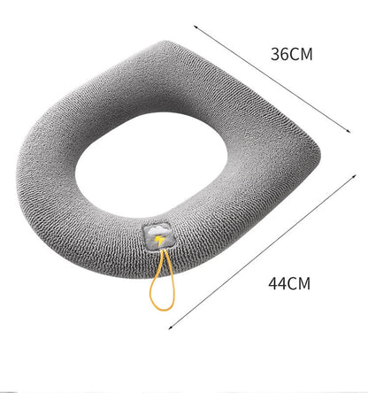Winter Warm Toilet Seat Cover Closestool Mat 1Pcs Washable Bathroom Accessories Knitting Pure Color Soft O-shape Pad Bidet Cover