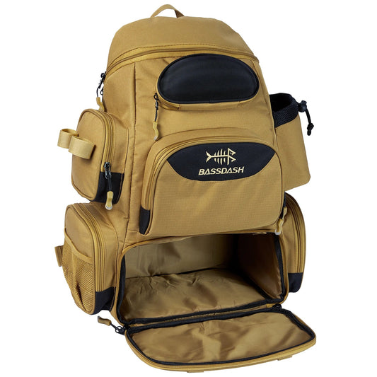 Multifunctional Fishing Tackle Backpack Tactical Gear Bag Khaki