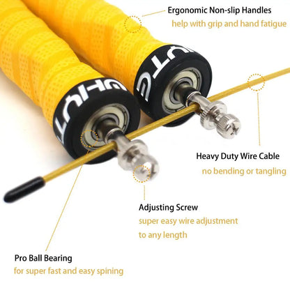 Pro Crossfit Jump Rope - Ball Bearings, Weighted for Sports Training