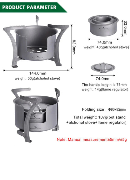 Titanium Multi-Fuel Camping Stove Grey