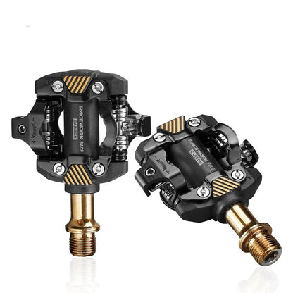 Self-Locking SPD Mountain Bike Pedals Carbon Gold