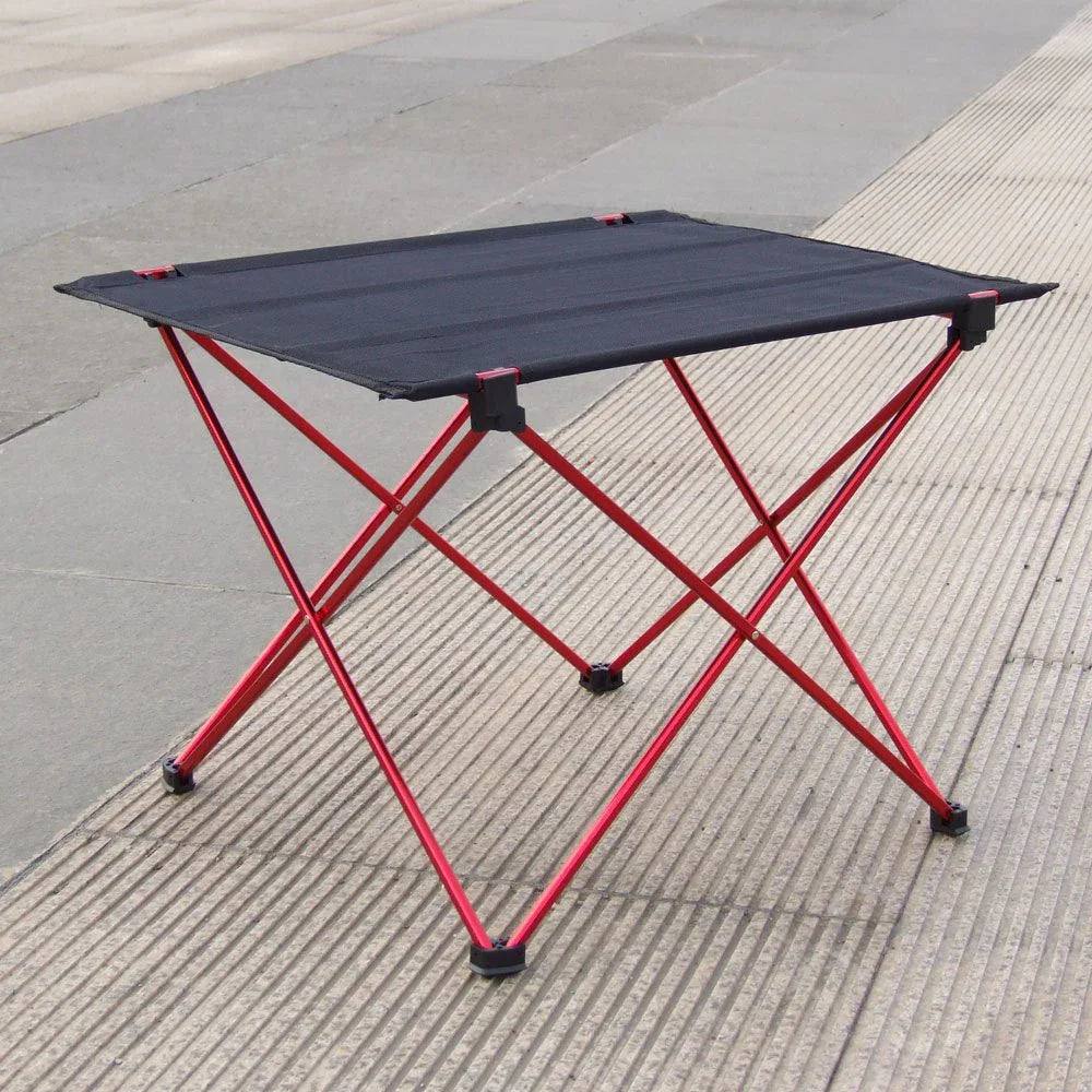 Portable Folding Table Alloy Desk Black