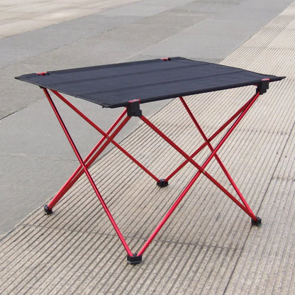 Portable Folding Table Alloy Desk Black