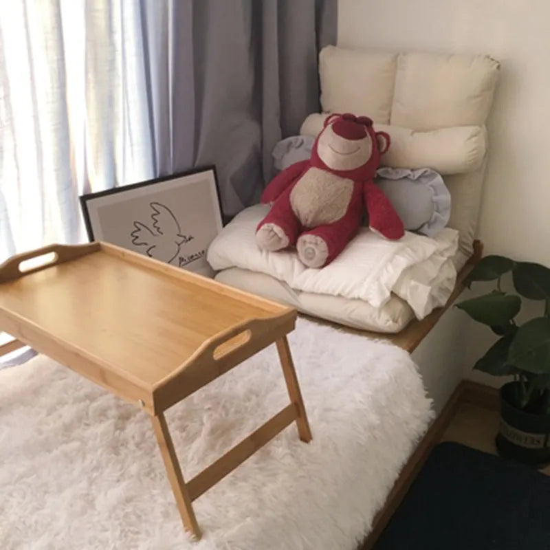 Foldable Laptop Stand & Breakfast Tray - Cozy Bedroom Desk