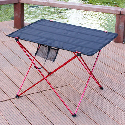 Portable Folding Table Alloy Desk Black