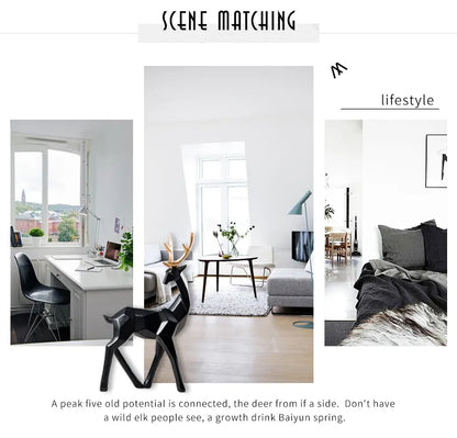 Nordic Elegance: White Resin Deer Statue for Chic Home Decor