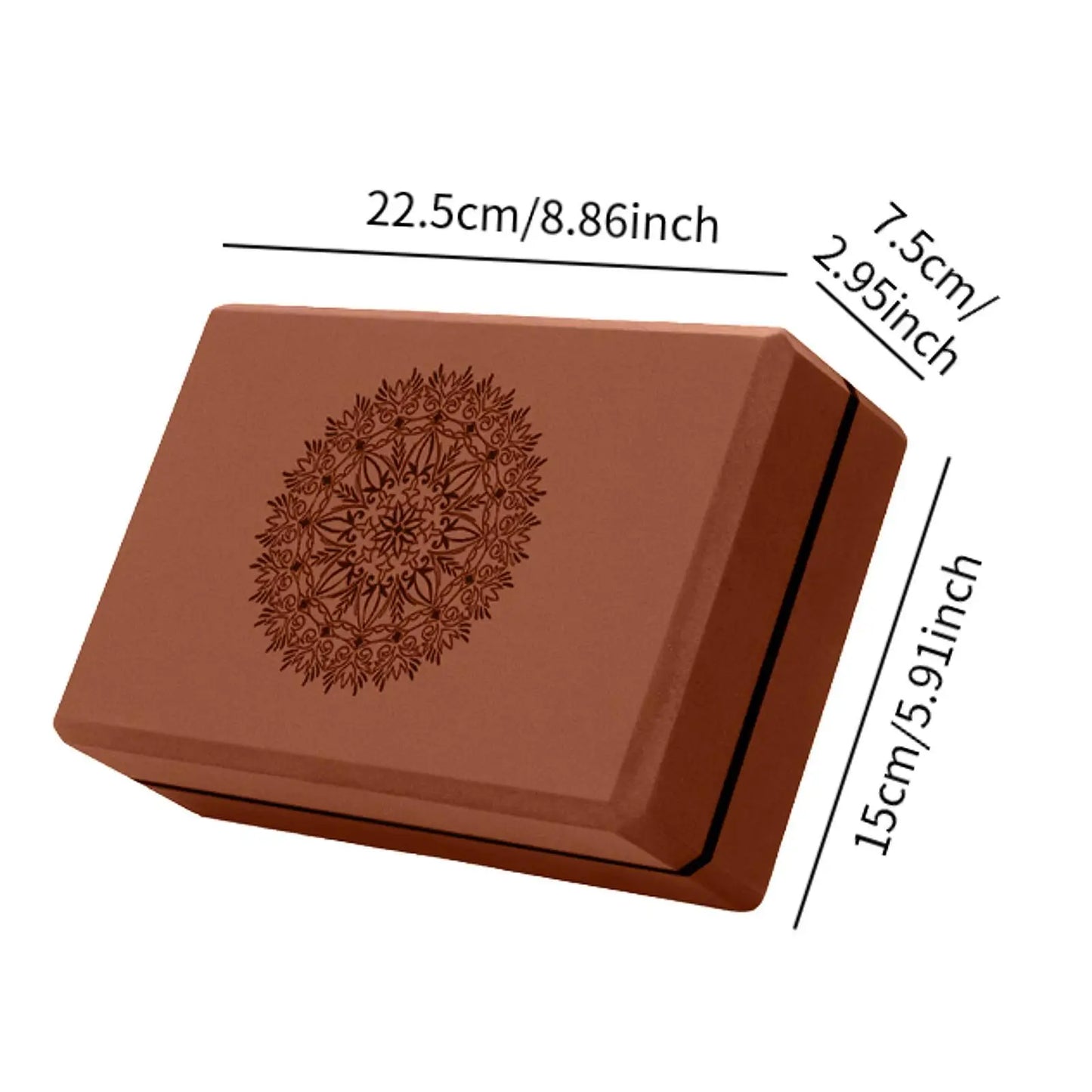 High-Density EVA Foam Yoga Block for Stretching (Brown)