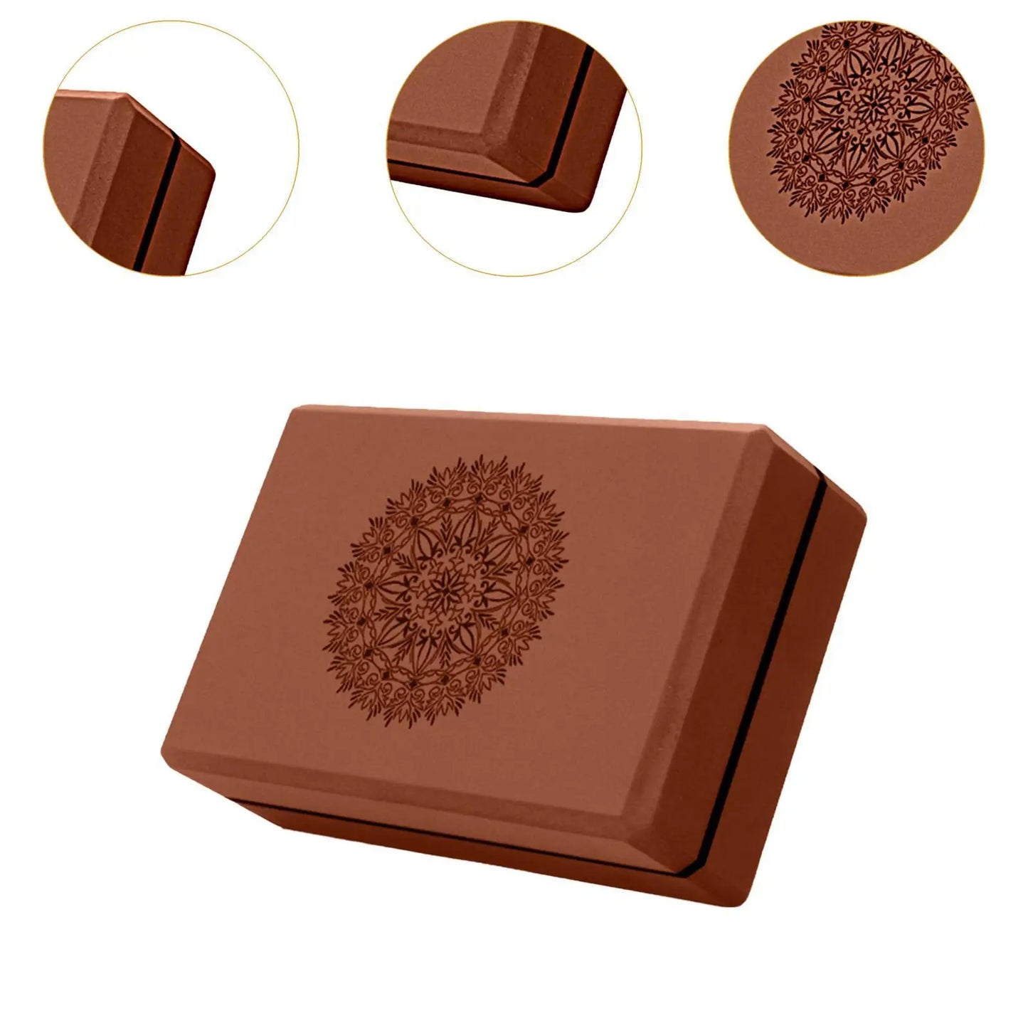 High-Density EVA Foam Yoga Block for Stretching (Brown)