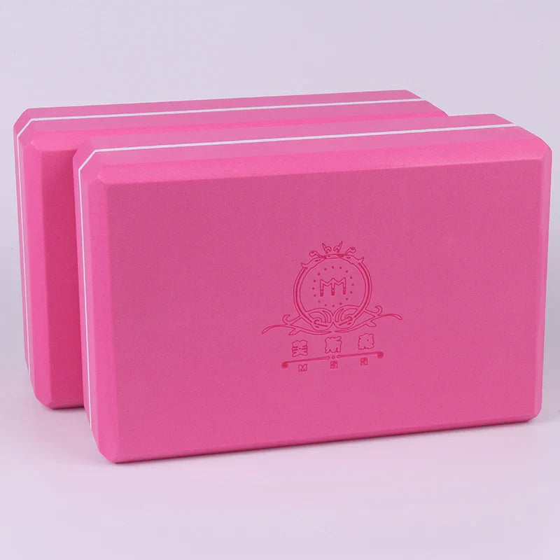 High-Density Hard EVA Yoga Block with Belt (Pink)