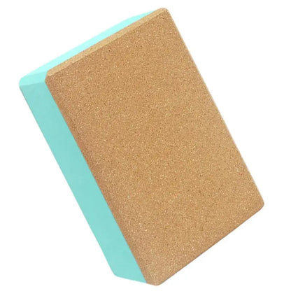Non-Slip Cork Yoga Blocks for Exercise & Meditation (Blue)