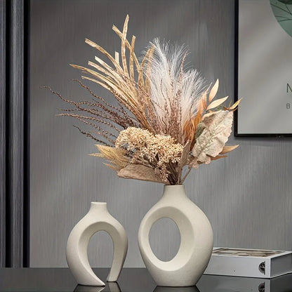 Hollow Ceramic Vase Set for Modern Decor