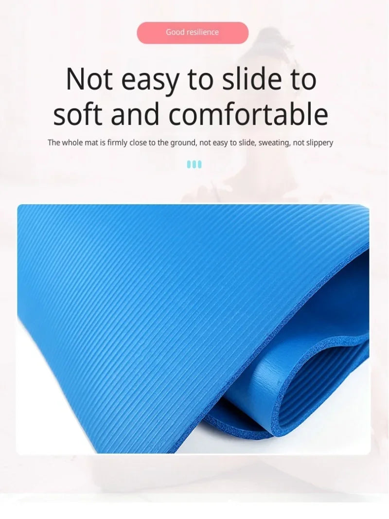 Thickened High Elastic Blue Yoga Mat