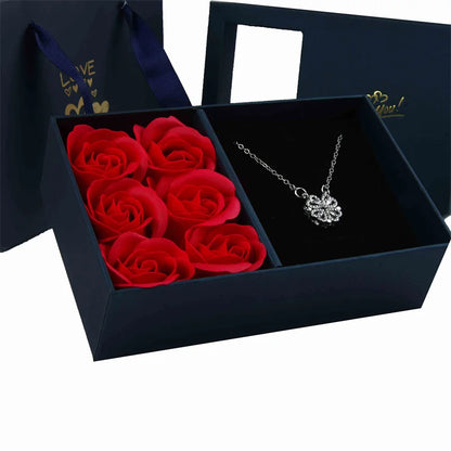 Immortal Flower Jewelry Box with Roses and Window