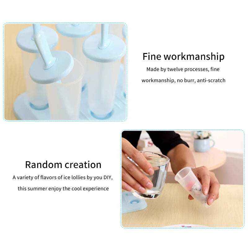 Ice Pop Molds Reusable Popsicle Cube Maker