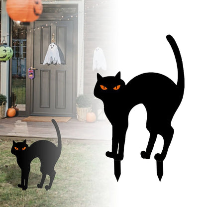 Halloween Black Cat Silhouette Yard Art Statue