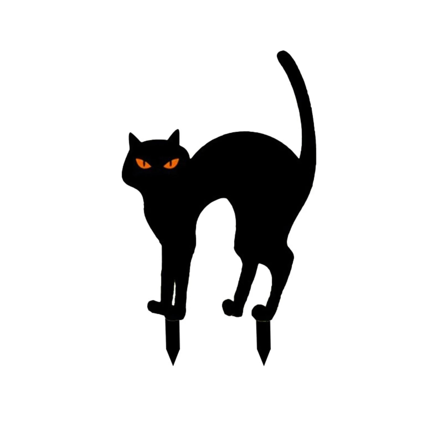 Halloween Black Cat Silhouette Yard Art Statue