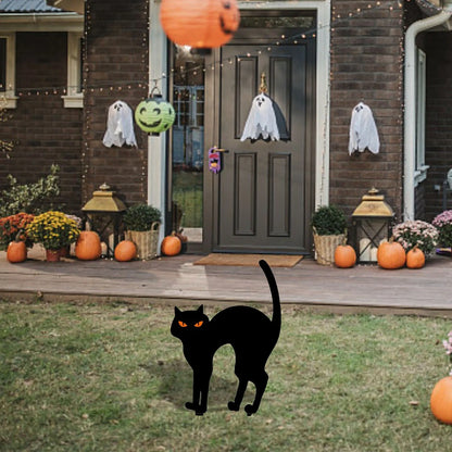 Halloween Black Cat Silhouette Yard Art Statue