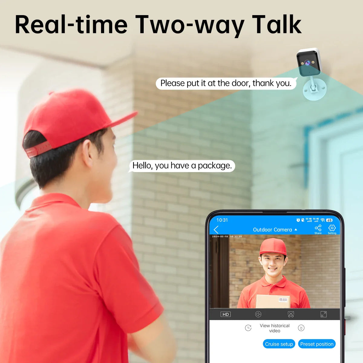 1080P Wifi Outdoor Security Camera with 5x Zoom