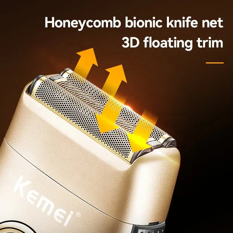 High Quality Electric Shaver Three-Blade Foil Trimmer Razor Gold