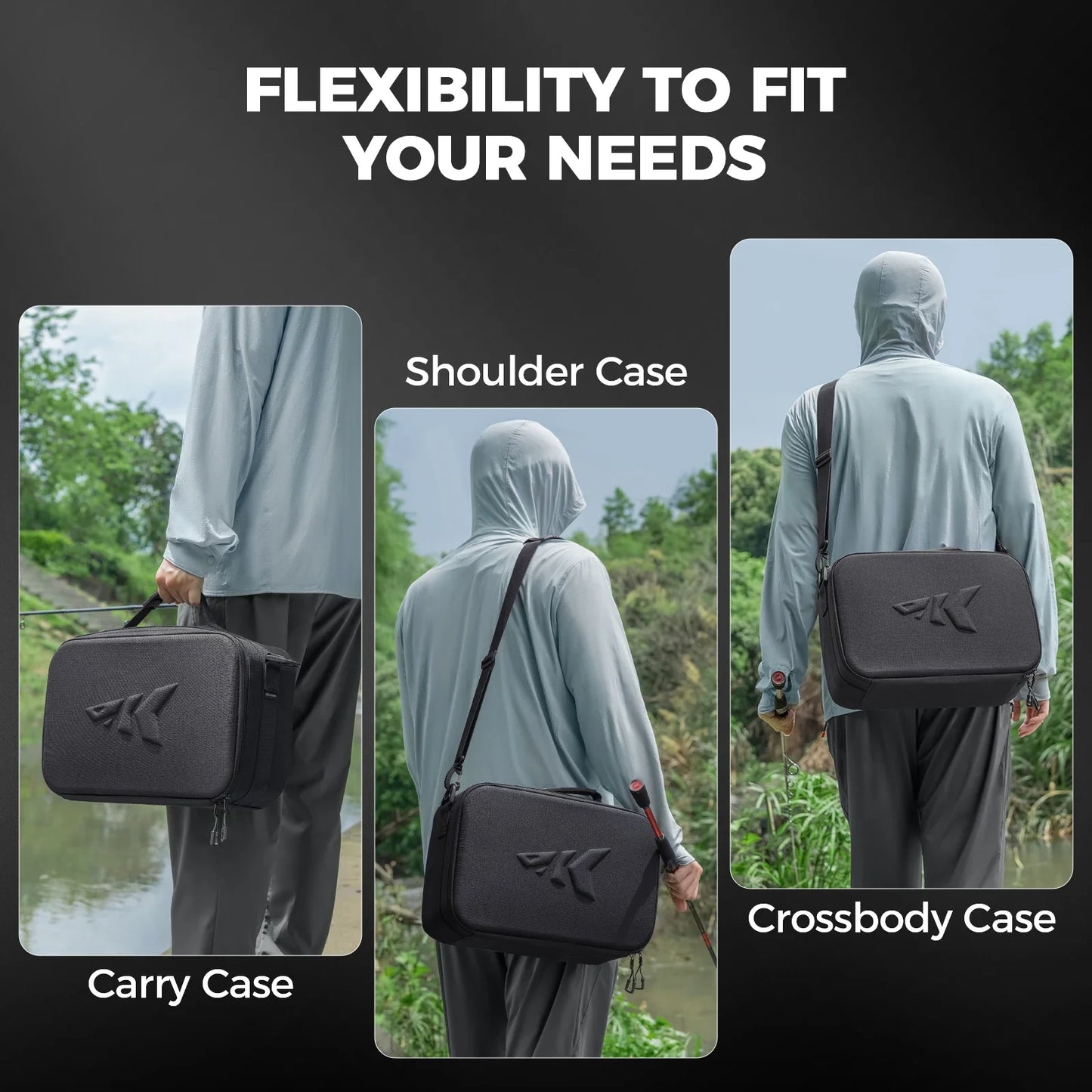 Fishing Tackle Reel Case with Shockproof Dividers