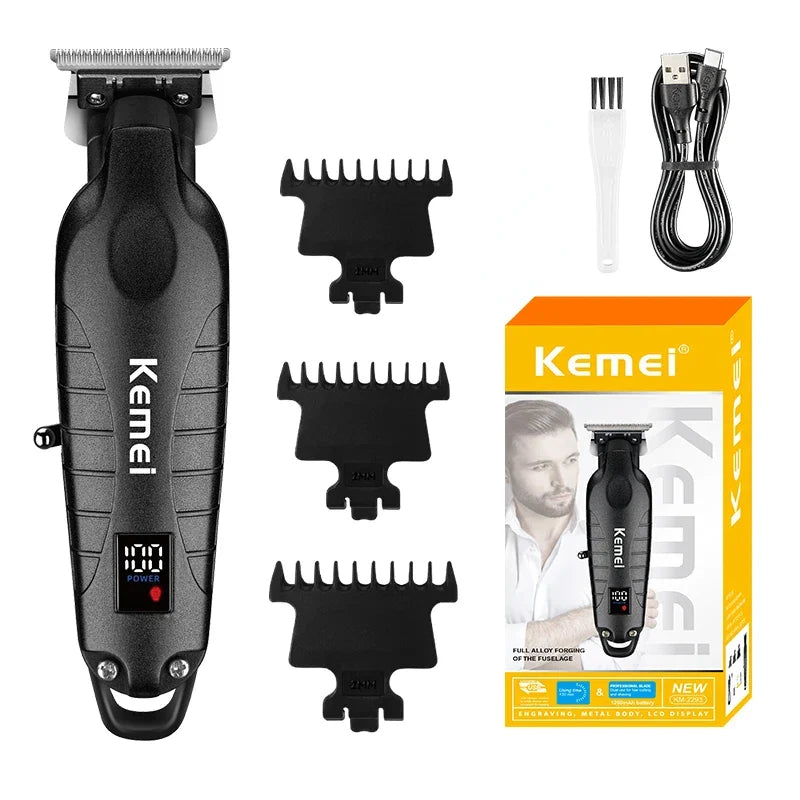 Salon Grade Electric Hair Clipper Powder Metallurgical Blade Black