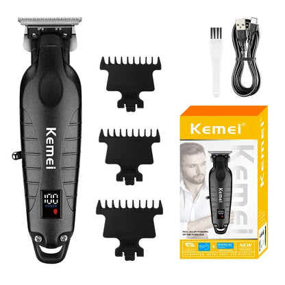 Salon Grade Electric Hair Clipper Powder Metallurgical Blade Black