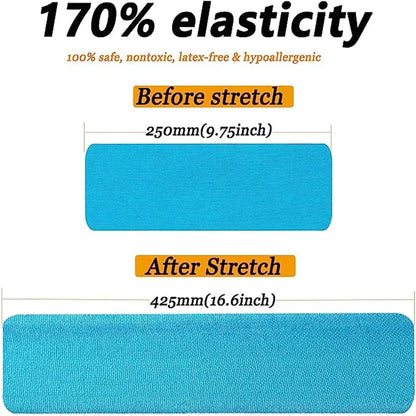 Pro Athletic Kinesiology Tape 20 Precut Strips Blue