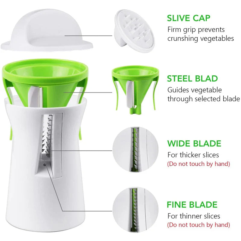 Heavy-Duty Spiralizer Vegetable Slicer – Zucchini Pasta & Noodle Maker