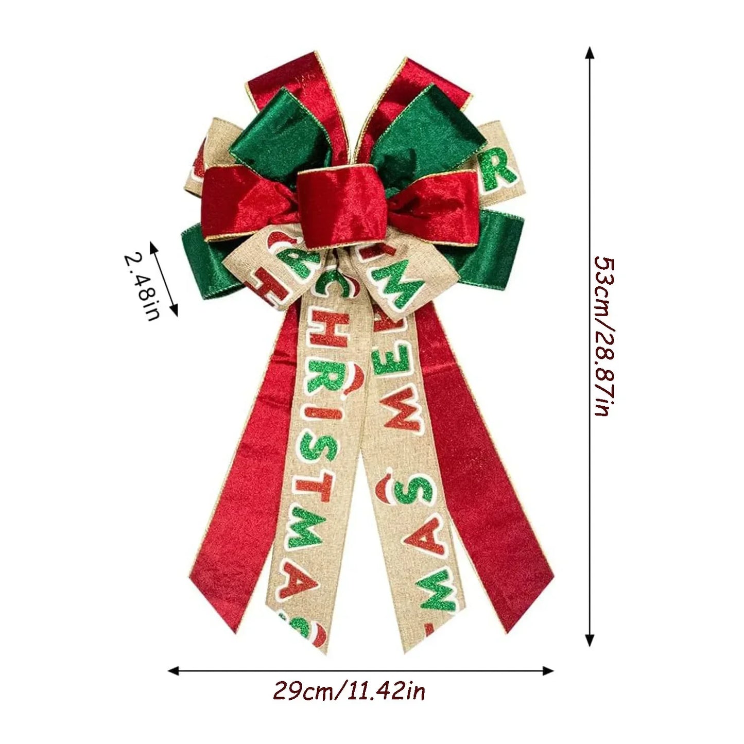 Large Christmas Bow for Wreath and Tree Topper