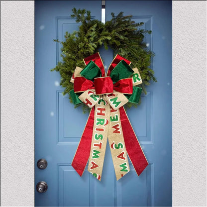Large Christmas Bow for Wreath and Tree Topper